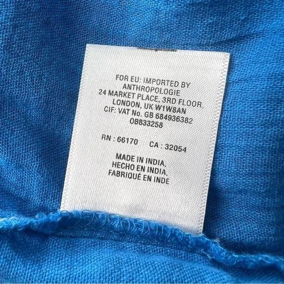 Anthro Maeve Blue & Pink Runaway Boho Southwestern Embroidered Peasant Top XS - Picture 16 of 16